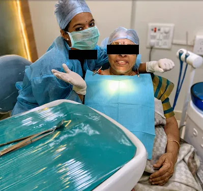 Patient receiving advanced laser treatment