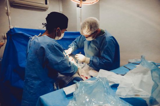 cancer surgery being performed by oral and maxillofacial surgeons