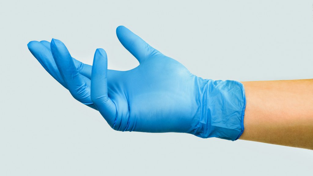 blue gloves